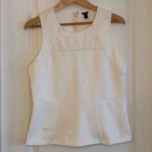 J. Crew White Lace Top